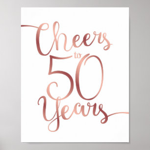 Chic Ro Guld CHEERS TILL 50 ÅRS Skriv ut Poster