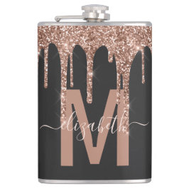 Chic Ro Guld Drickning Glitter Monogram Namn Fickplunta