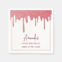 Chic Ro Guld Drip Glitter Sweet 16 Birthday