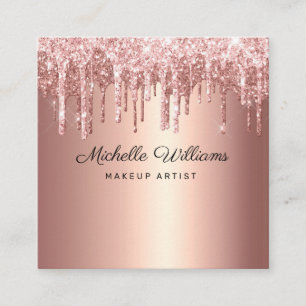 Chic Ro Guld, drivande Glitter, Professionell Fyrkantigt Visitkort