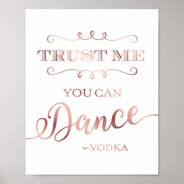 Chic Ro Guld DU KAN DANA VODKA-signatur Skriv ut Poster (Framsidan)