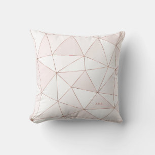 Chic Ro Guld Geometric Abstrakt Mönster Monogram Kudde