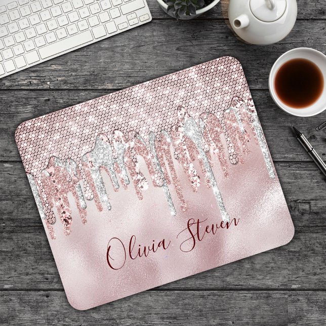 Chic ro  guld, glitter, droppar i monogram musmatta (Skapare uppladdad)