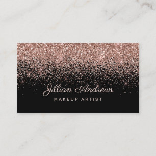 Chic Ro Guld Glitter på den svarta Professionelle Visitkort