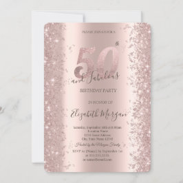 Chic Ro Guld Gnistra Diamanter 50:e födelsedagen Inbjudningar