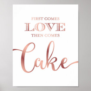 Chic Ro Guld KÄRLEK, sedan CAKE-offertsignatur Skr Poster