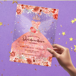 Chic ro guld  klänning blommigt Quinceanera