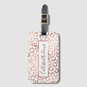 Chic Ro Guld Leopard Cheetah Animal Print Bagagebricka