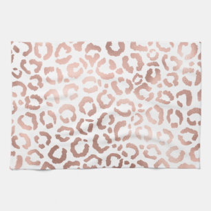 Chic Ro Guld Leopard Cheetah Animal Print Kökshandduk