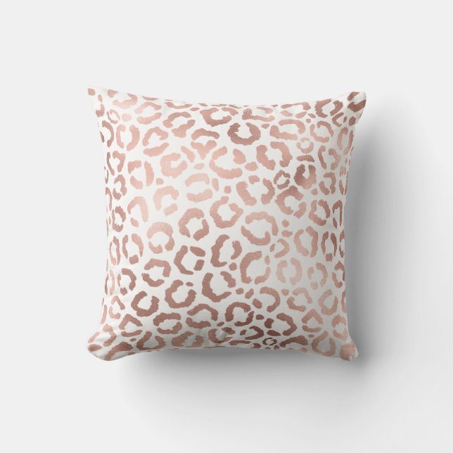 Chic Ro Guld Leopard Cheetah Animal Print Kudde (Framsida)