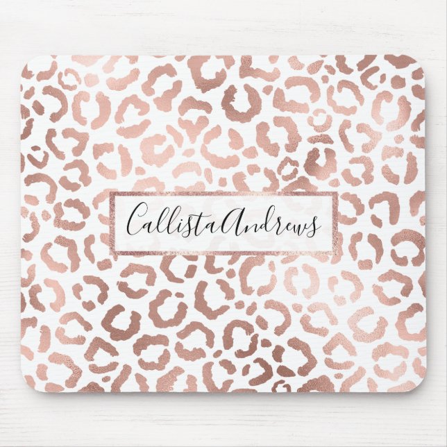 Chic Ro Guld Leopard Cheetah Animal Print Musmatta (Framsidan)