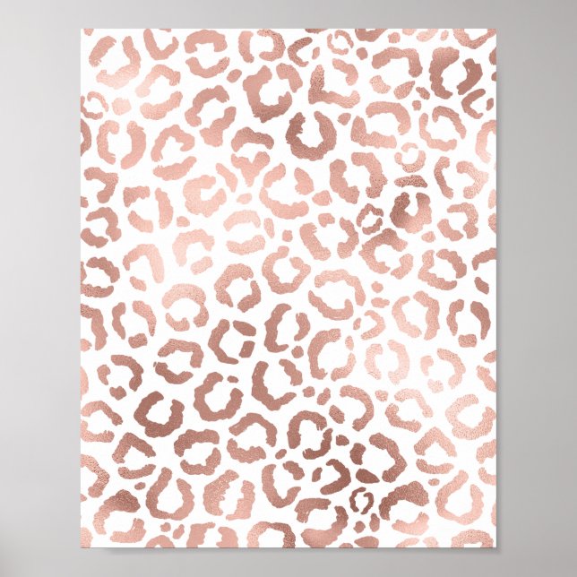 Chic Ro Guld Leopard Cheetah Animal Print Poster (Framsidan)