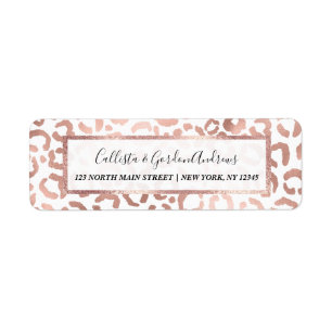 Chic Ro Guld Leopard Cheetah Animal Print Returadress Etikett