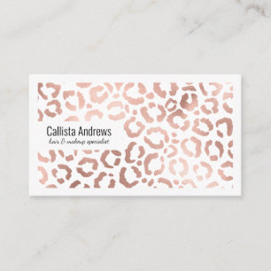 Chic Ro Guld Leopard Cheetah Animal Print Visitkort