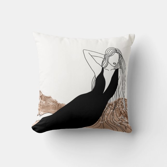 *~* Chic Ro Guld Long Hair Woman Beauty Mode  Kudde (Framsida)
