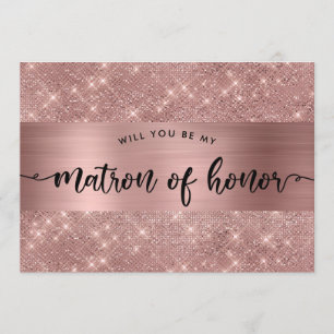 Chic Ro Guld Matron of Honor Frieri inbjudan