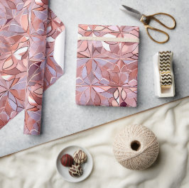 Chic Ro Guld Pearl Lavender Abstrakt Flowers Presentpapper