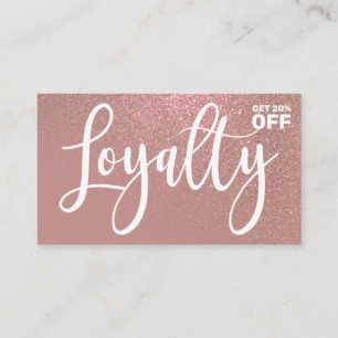 Chic Ro Guld Rosa Glitter Gradient Typografi Lojalitetskort