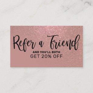 Chic Ro Guld Rosa Glitter Gradient Typografi Rabattkort