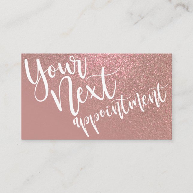 Chic Ro Guld Rosa Glitter Gradient Typografi Tidsbeställning Kort (Framsida)