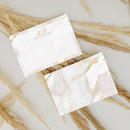 Chic Ro Guld  Rosa Monogram Agate Marble Anteckningskort