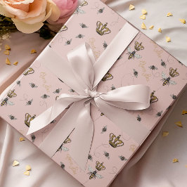 Chic Ro Guld Royal Krona drottning Bee Rosa Presentpapper