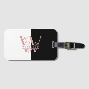 Chic Ro Guld Split Anpassningsbar Monogram W Bagagebricka