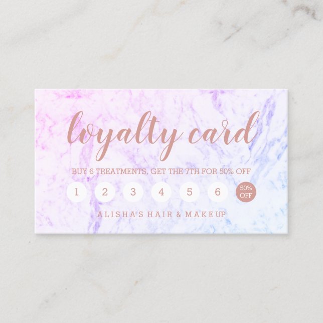 Chic ro guld typografi rosa marmor lojalitet (Framsida)