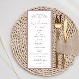 Chic Ro-kort för botaniskt vapensköld-Bröllopsprog Inbjudningar