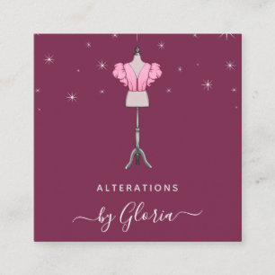 Chic Ro Mode Guld Rosa Mannequin Tailor Girly Fyrkantigt Visitkort