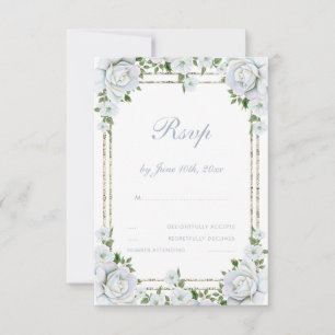 Chic Ro och Silver Gräns Blommigt Bröllop OSA Kort