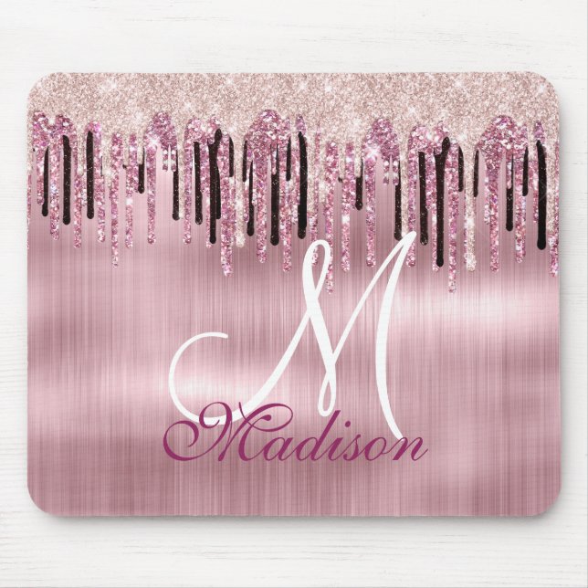 Chic ro  rosa droppmonogram musmatta (Framsidan)