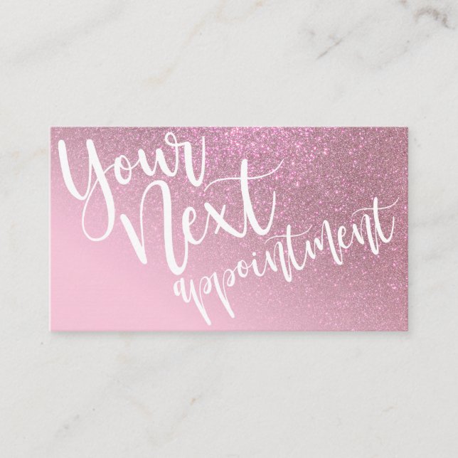 Chic Ro Rosa Glitter övertoningstyp Tidsbeställning Kort (Framsida)