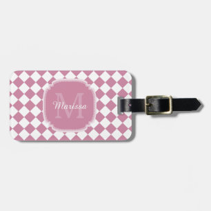 Chic Ro Rosa Kontrollerad monogrammed Namn Bagagebricka