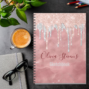 Chic ro silver-dropparnobbo i monogram anteckningsbok