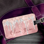 Chic ro  silver, droppmonogram bagagebricka<br><div class="desc">Chic ro holografisk monogrambagagetapp. Vacker, modern och coola för den trendomsavundna och konsthungande höftledaren. Denna sofistikerade snyggt skulle vara underbar för flickor som har klassisk och sparsam design. Visa upp din personliga stil, se modern ut, trendig och känn snyggt med en unik design på en resetagg eller anpassa den till...</div>