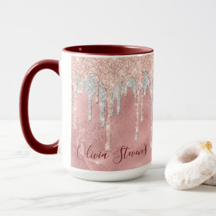 Chic ro silver, droppmonogram mugg