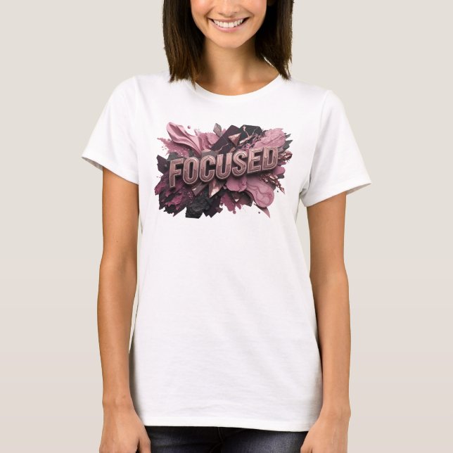 Chic röd FOKUSERAD Statement T-shirt (Framsida)