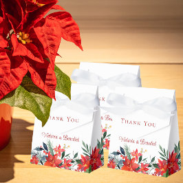 Chic Röd jul Poinsettia Blommigt Bröllopsfest Presentaskar