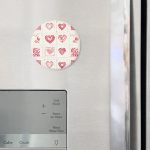 Chic Röd Kräm Alla Hjärtans Dag Kärlek Magnet