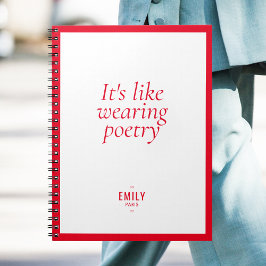 Chic röd mode stilist influencer varumärke anteckningsbok