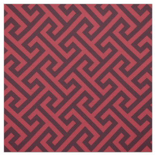 Chic röd och brun grön nyckel geometrisk mönste tyg