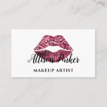 Chic röda glitterläpp Makeup Artist