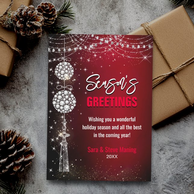 Chic röda prydnadsföremål glitter jul nytt år (Skapare uppladdad)