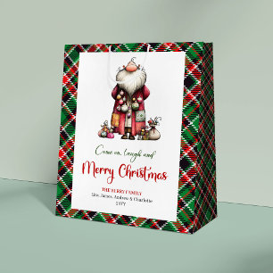 Chic Rolig Tomte Hand Lettered Julklappspåse