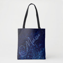 Chic Roligt Personlig Blue Confetti Tote Tygkasse