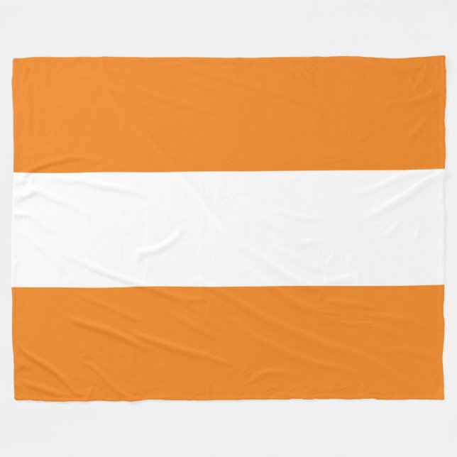 Chic Roligt Sporty Bright Orange White Wide Rand Fleecefilt (Framsidan (Horisontell))