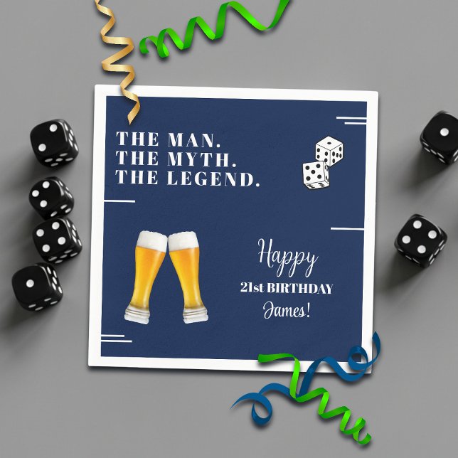 Chic Rolling Dices Pints 21st Birthday Pappersservett (Skapare uppladdad)