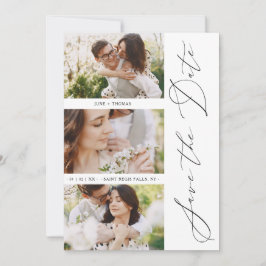 Chic Romantic 3 Photos Wedding Trendy Engagement Spara Datumet