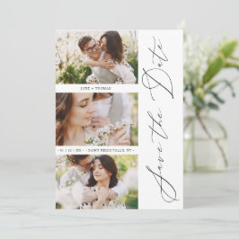 Chic Romantic 3 Photos Wedding Trendy Engagement Spara Datumet